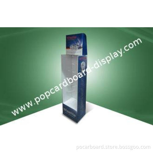 POS Cardboard Displays Hook Floor Display Stand for LED Lig